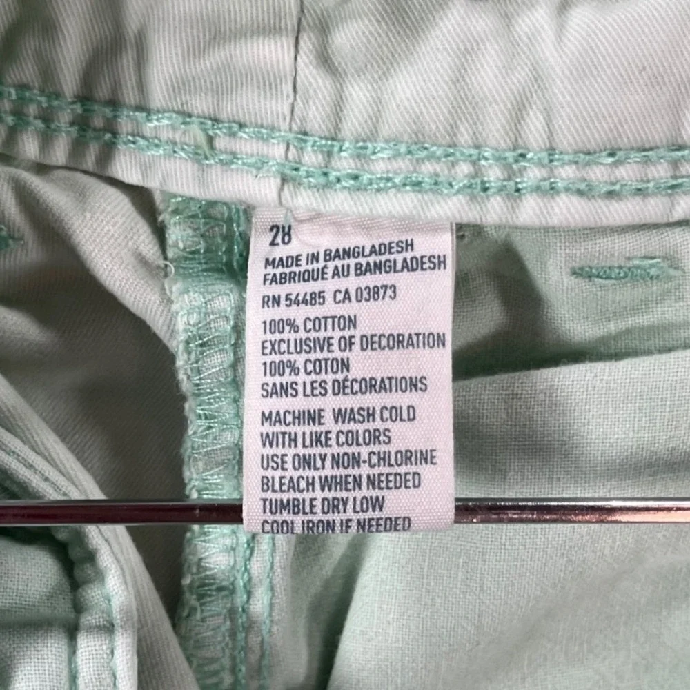 American Eagle Outfitters Prep Shorts Mens 28 Mint‎ Green Cotton Chino
